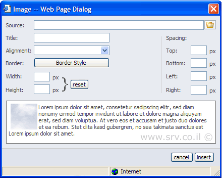 Image WebPage Dialog