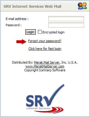 תמונת מסך כניסה לממשק ה- WebMail